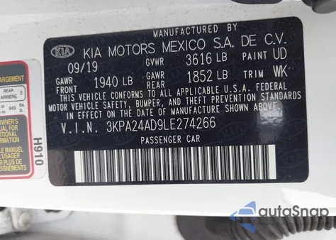 2020 Kia Rio S z USA, uszkodzony, nr VIN 3KPA24AD9LE274266